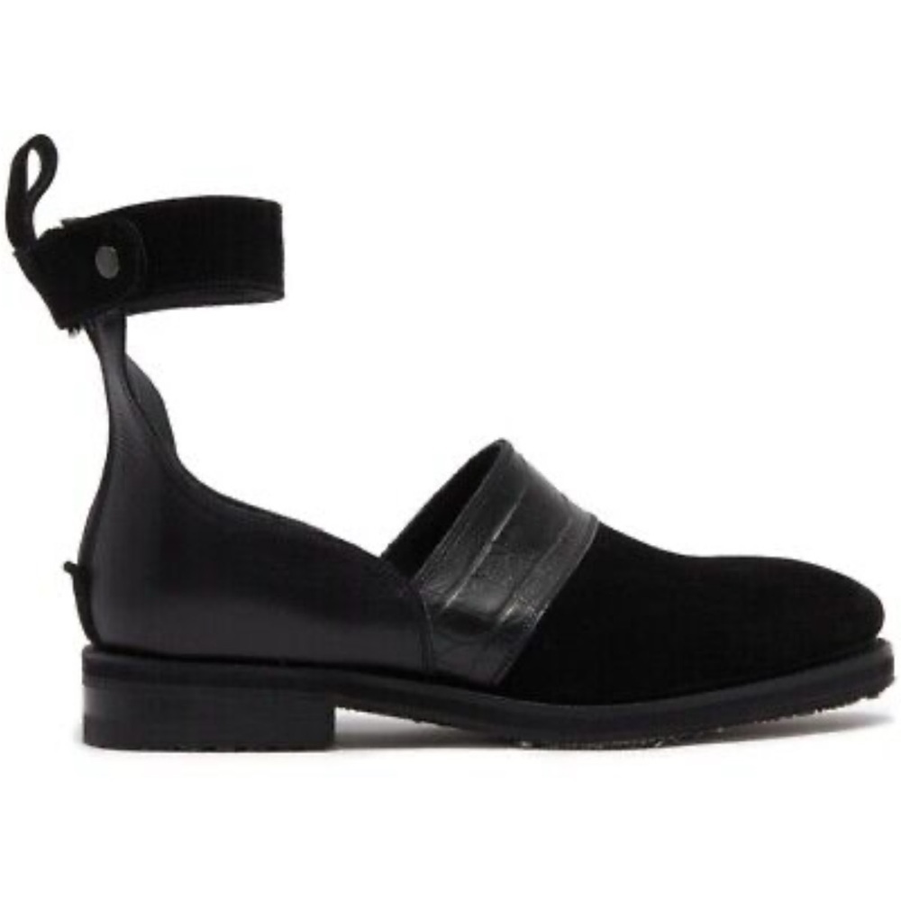 NEW Sylven New York ankle strap Lennox croc suede leather shoes ballet 5.5